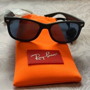 Ray-Ban Black Sunglasses with Bright Orange Pouch